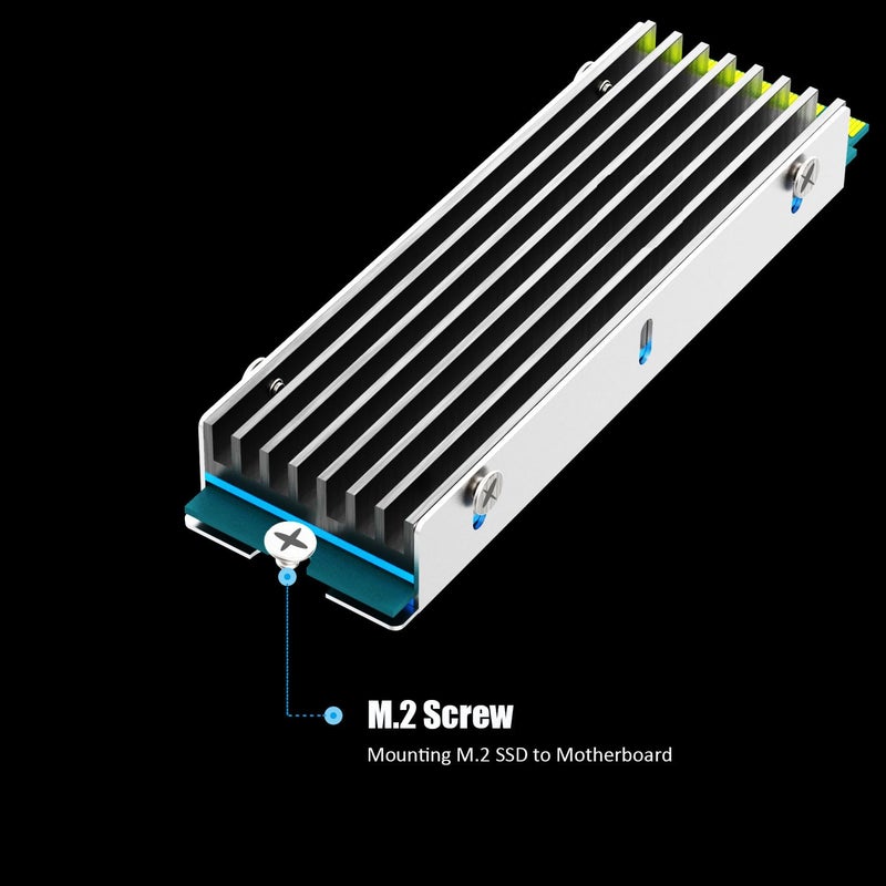 GLOTRENDS M.2 Heatsink with M.2 Screws and Thermal Pads for Single/Dual Sided Chip M.2 SSD, PC/PS5/PS5 Slim Installation(2 Packs) - Image 4